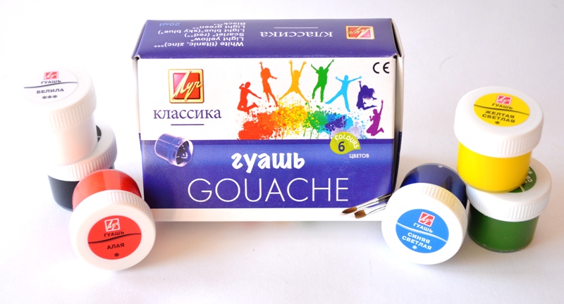 гуашь классика 6 цветов