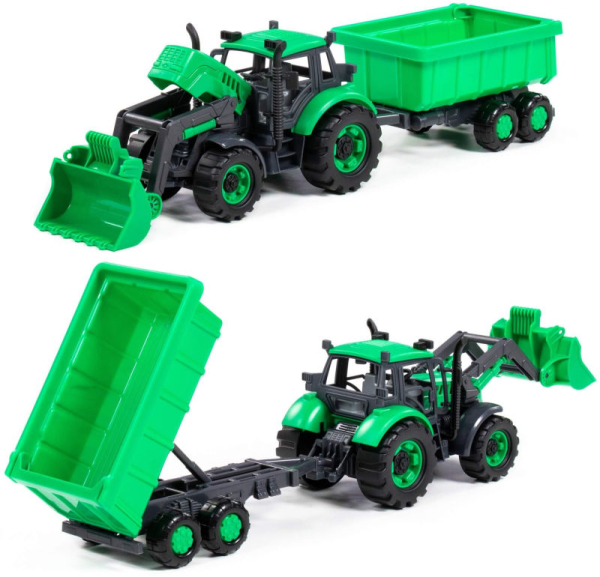 Трактор «Прогресс» с прицепом и ковшом