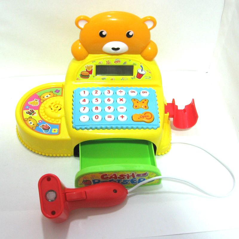 Касса детская со сканером и забавным медвежонком