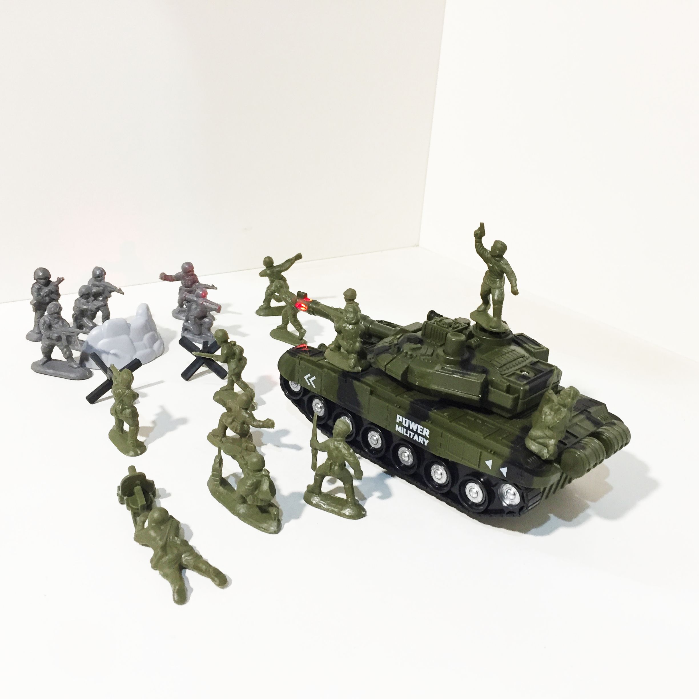 Игрушка танк 21 см свет, звук, инерция - 2 армии солдатиков