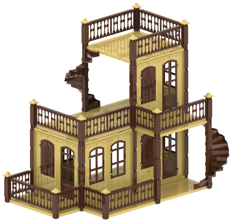 Домик для кукол Замок Принцессы 3-х комнатный бежевый Домик для кукол Замок Принцессы 3-х комнатный бежевый