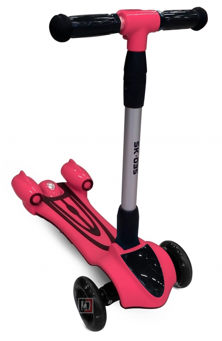 Самокат SK-035 тротинетка 5 в1, светящ.перед.колеса 120х28 мм,зад.колеса 90х50 мм,с паровым двигател