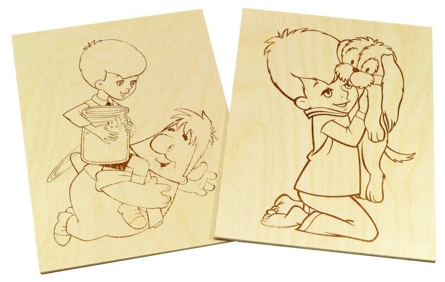 Доски для выжигания «Малыш и Карлсон»