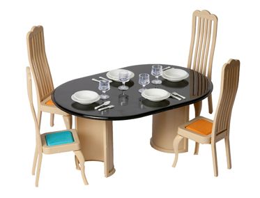 Кукольные стол и стулья Столовая Кукольные стол и стулья Столовая