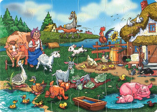 Мягкие пазлы про животных Жили у бабуси