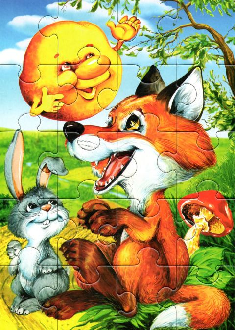 Пазлы картонные Колобок