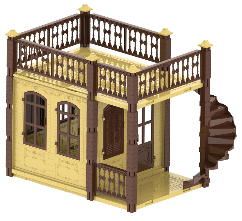 Домик для кукол Замок Принцессы 1 этаж бежевый