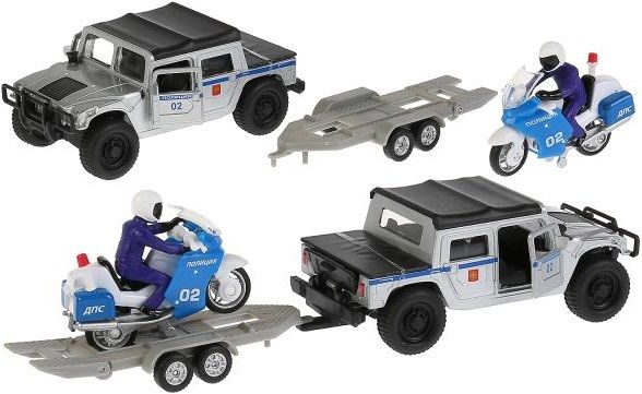 Полицейская машинка Hummer H1 с прицепом - 18 см