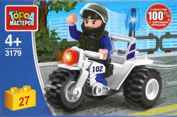 Конструктор "Город мастеров" полицейский трицикл 27 дет.