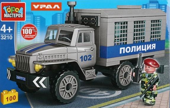 Конструктор "Город мастеров" Полицейский Урал Будка 100 дет.