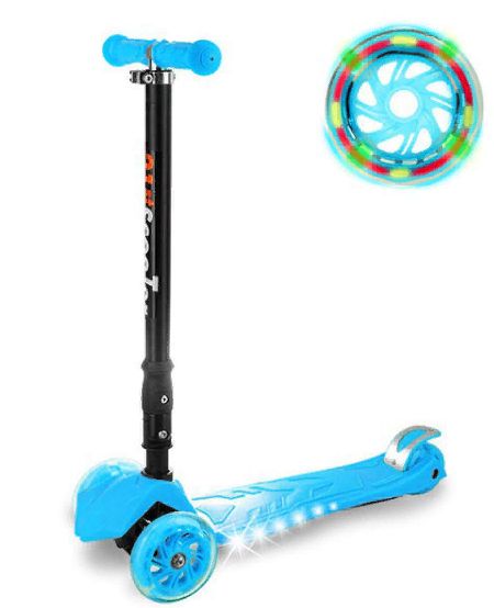 Самокат 3-х колесный с подсветкой колес и деки