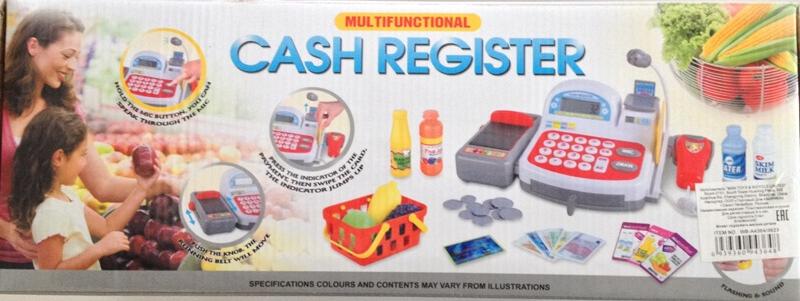 Игрушечная касса. Касса с микрофоном и набором продуктов