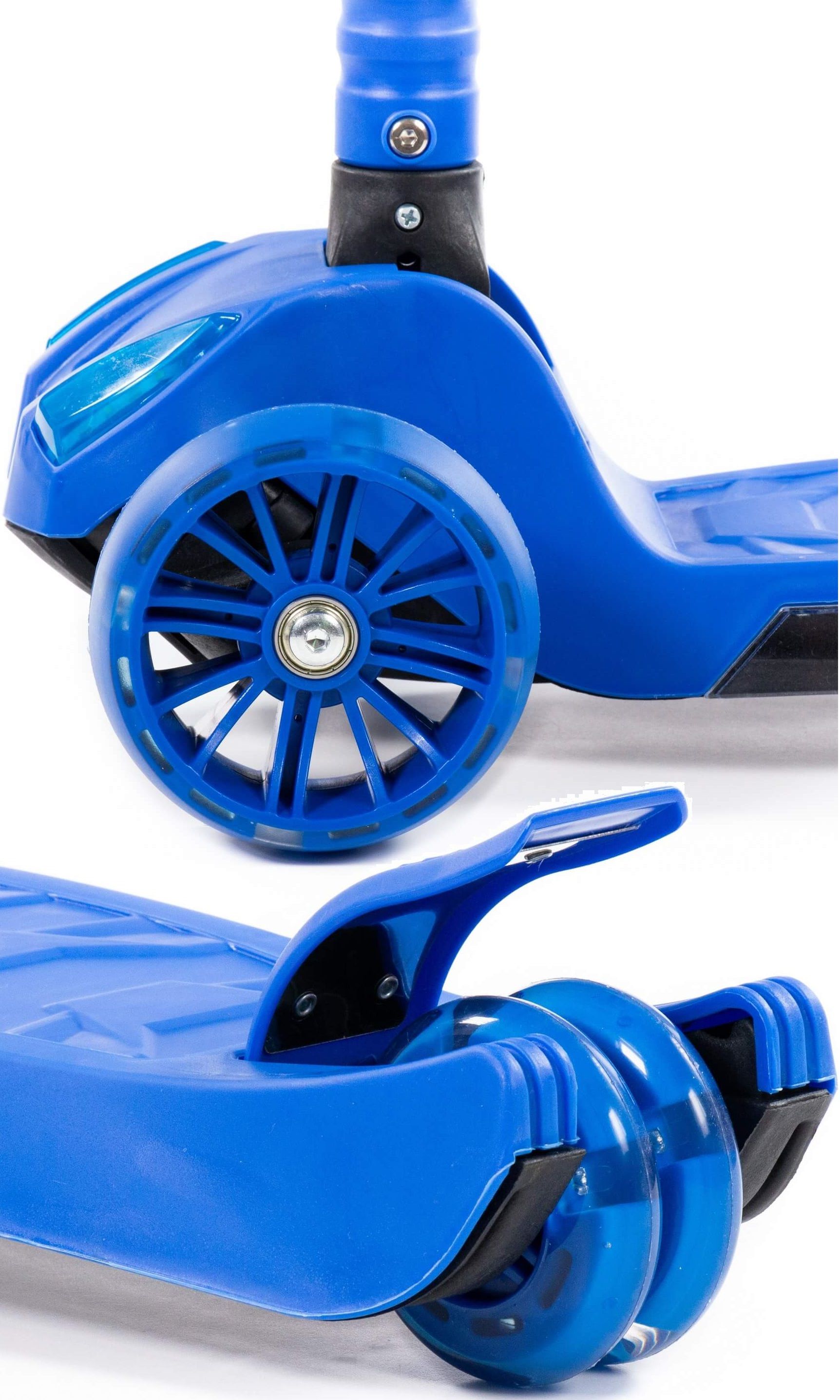 Самокат 3-х колесный синий со складной ручкой V TJ