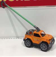 Игрушка-каталка с ручкой высота хвата 43 см машинка джип оранжевый