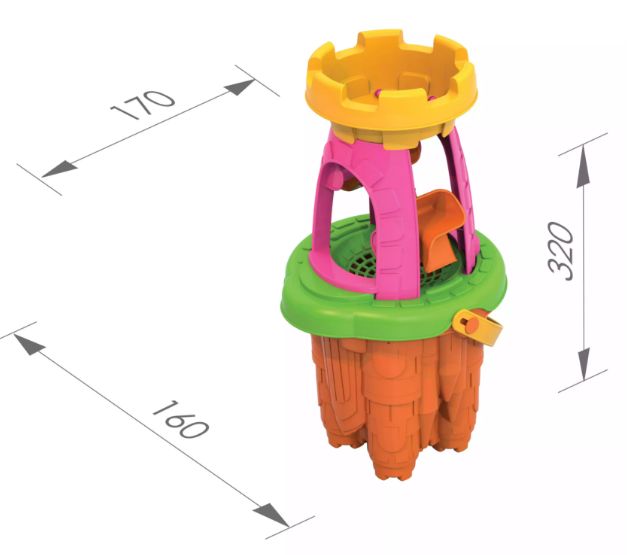 Песочный набор с мельницей и ведром Замок Песочный набор с мельницей и ведром Замок