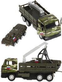 Игрушечный военный эвакуатор Камаз 6511 с мини БТР 12 см Игрушечный военный эвакуатор Камаз 6511 с мини БТР 12 см