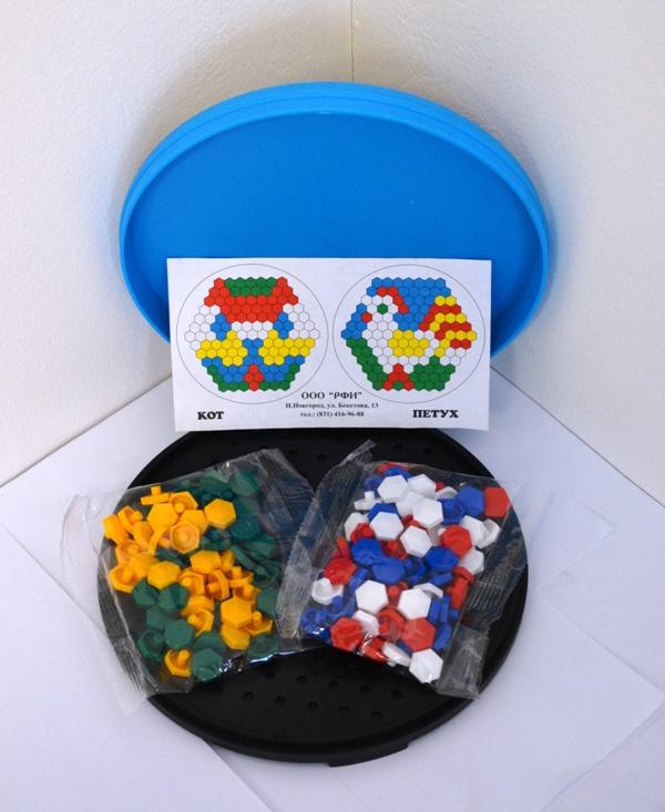 Мозаика шестигранная 147 фишек 5 цветов 