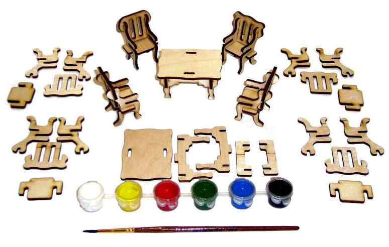 Набор для творчества. Сборная мебель для кукольного домика