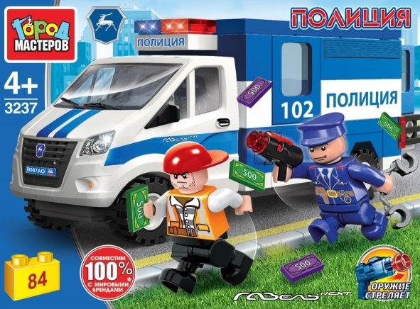 Конструктор "Город мастеров" Газель Next Полиция погоня за грабителем 84 дет.