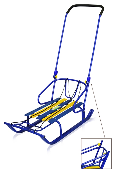 Санки Умка 6+ со складной  ручкой 