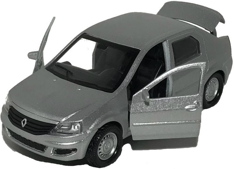 Игрушечная машинка Renault Logan серебристая