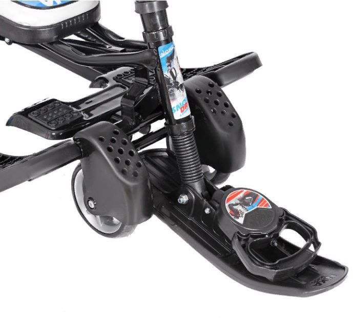 Снегокат на колесах гонки черный каркас