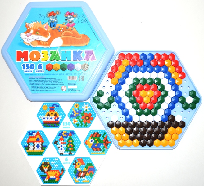 Мозаика шестигранная 150 фишек 6 цветов Арт.: 00957