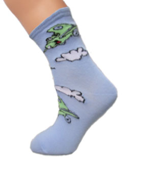 Детские носки Totall   размер 18-20 Арт.: M033 серые с самолетиком и тучками Детские носки Totall   размер 18-20 Арт.: M033 серые с самолетиком и тучками