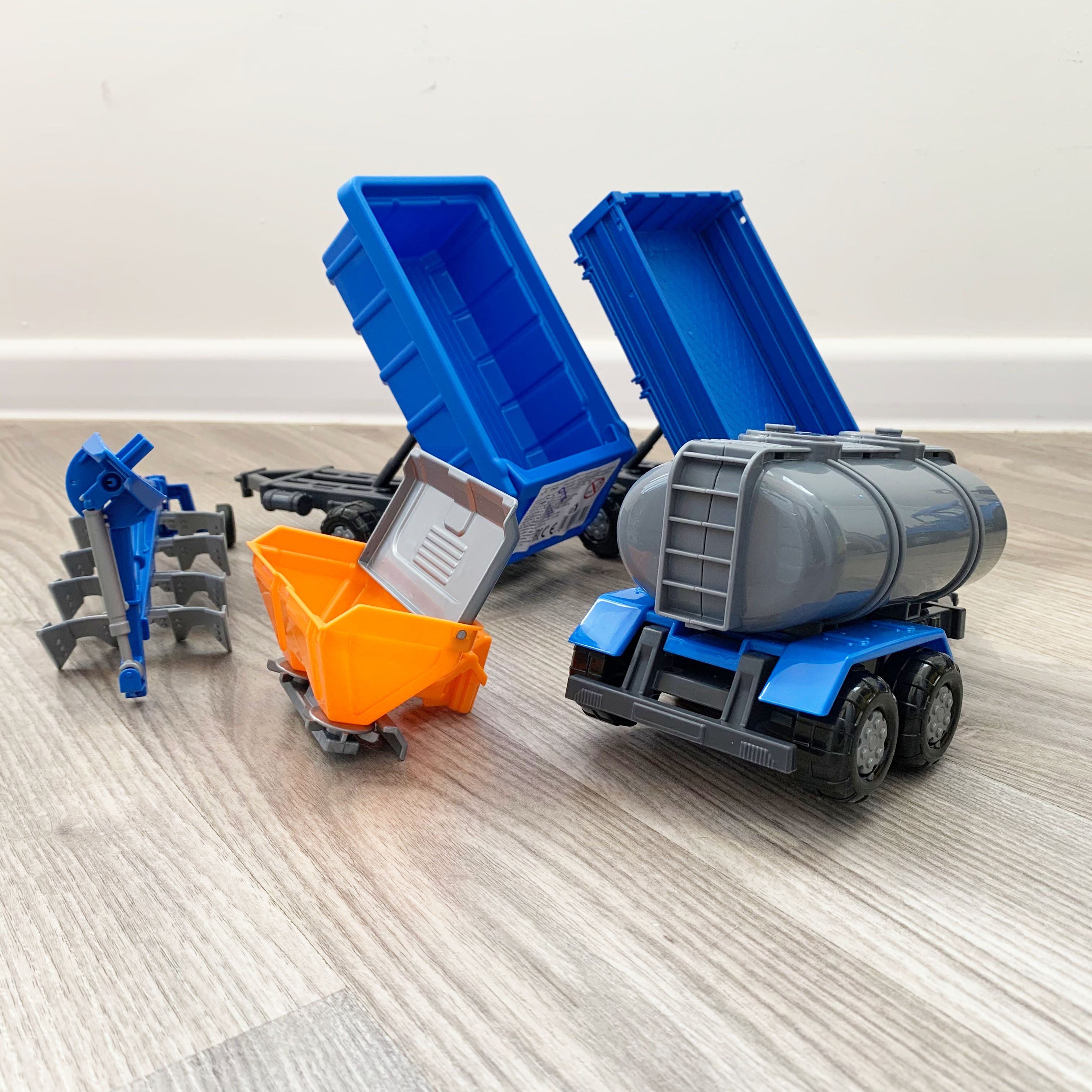 Набор 5-ти прицепов для трактора Прогресс синий  Полесье