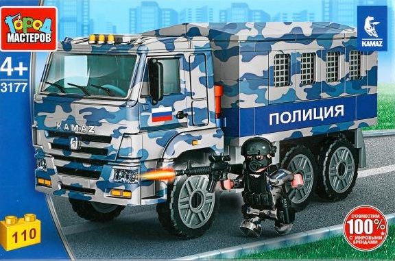 Конструктор "Город мастеров" Полицейский Камаз Будка 110 дет.