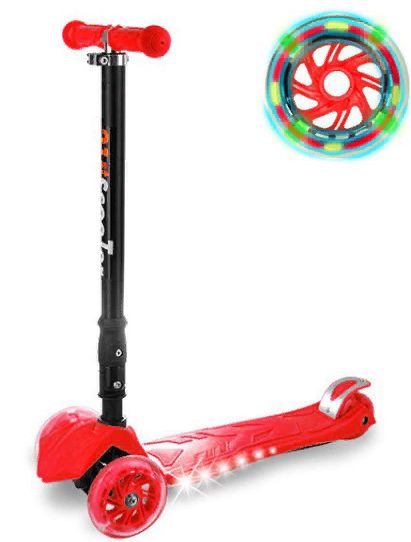 Самокат 3-х колесный с подсветкой колес и деки