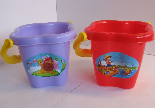 Набор 3 шт. детское ведерко среднее Цветок 14х11х8 см - объем 0,8 л.  Полесье