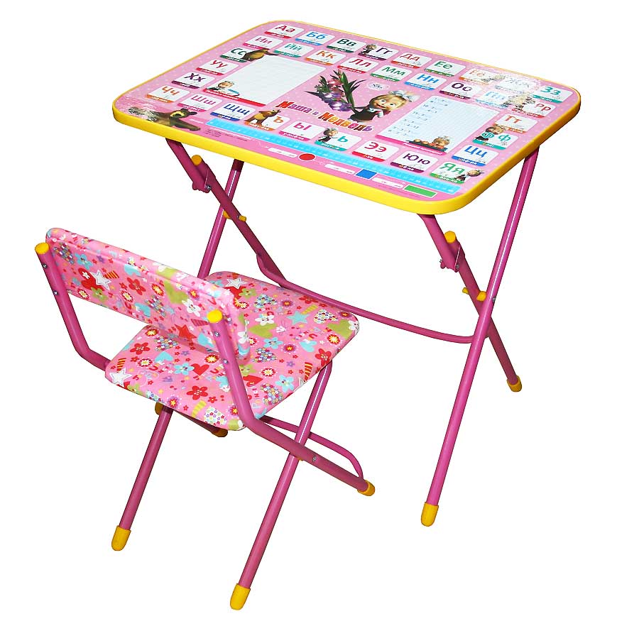 Детский столик и стульчик Умничка Маша и медведь. Азбука 3.
