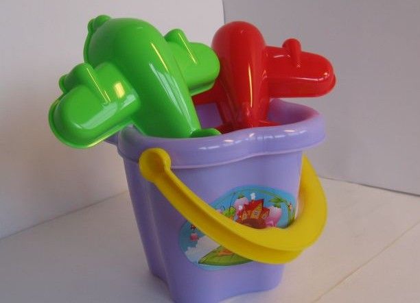 Набор 3 шт. детское ведерко среднее Цветок 14х11х8 см - объем 0,8 л.  Полесье