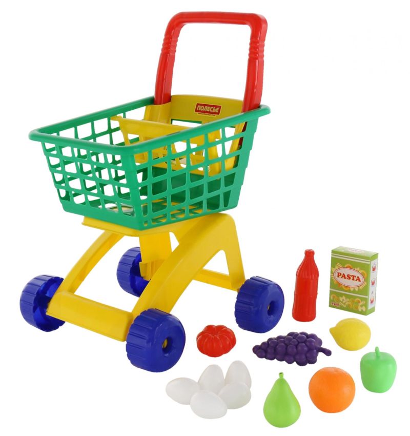 Тележка Полесье для маркета 7438 с продуктами