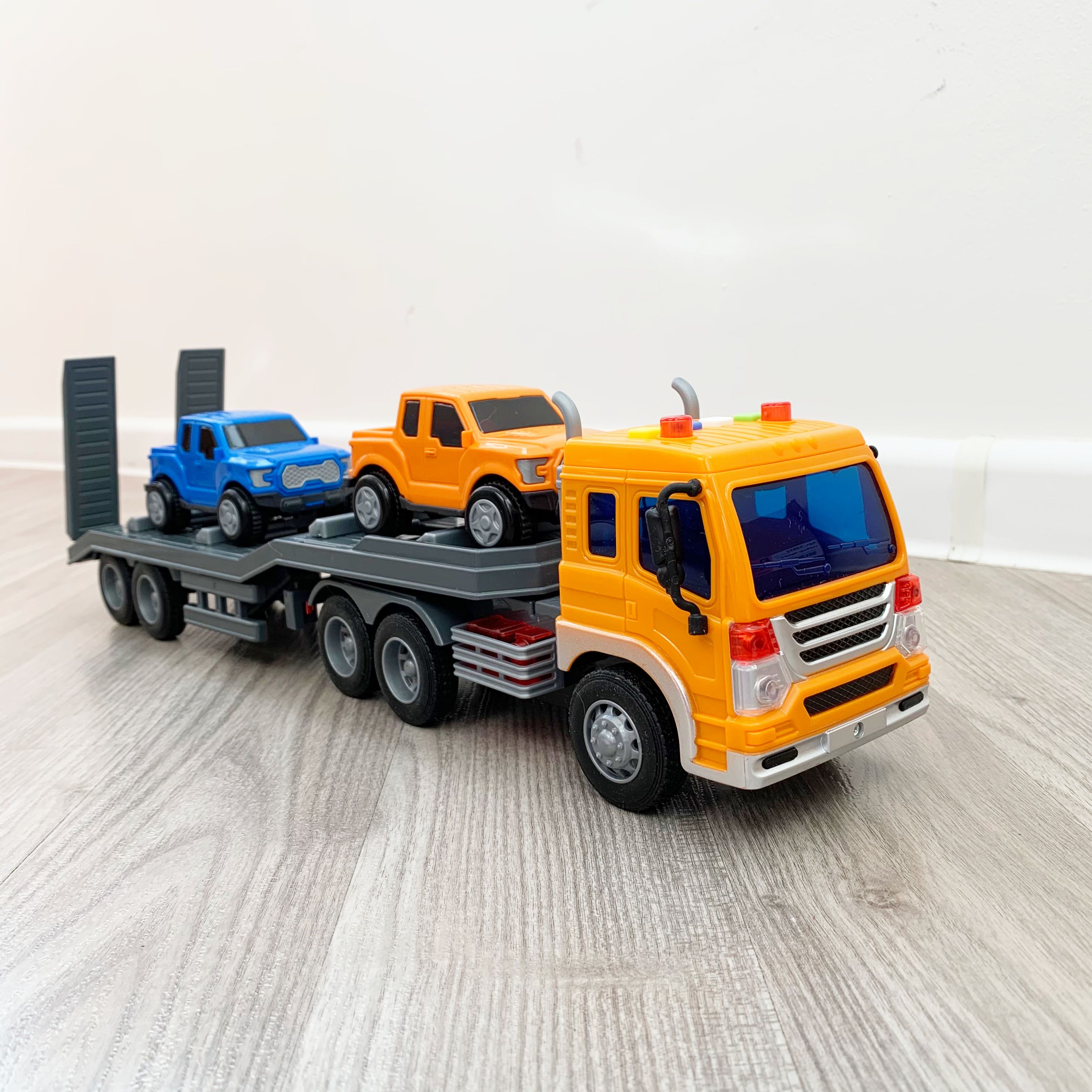 Машина автовоз 46,5 см, динамо-инерция, 4 звука, свет с 2-мя инерционными машинками-пикапами