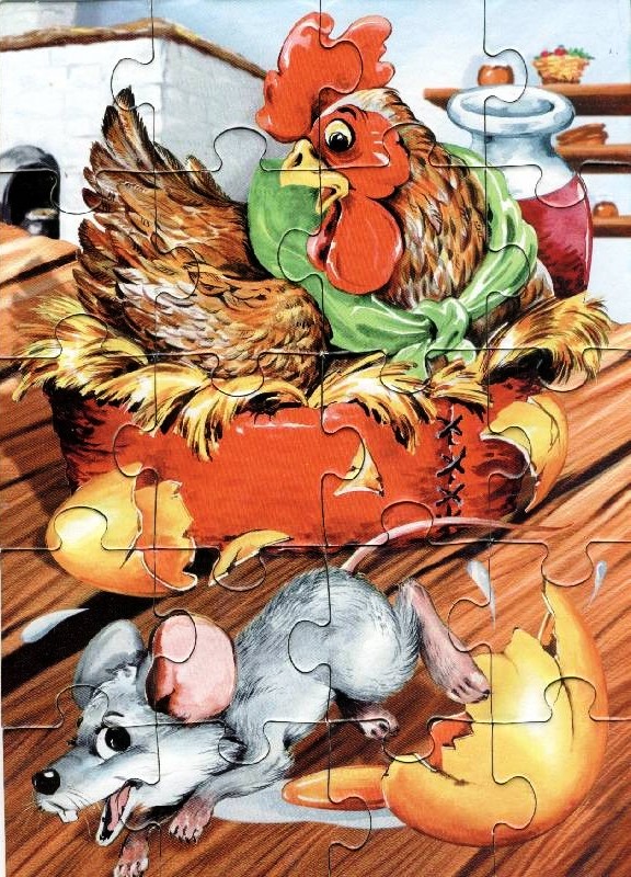 Пазлы сказки. Сказка Курочка Ряба