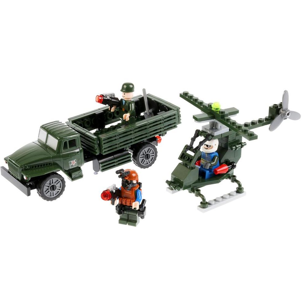 Игрушечный конструктор "Город мастеров" армия Урал-4320 высадка десанта с фигурками 191 дет.