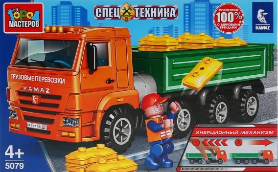 Конструктор "Город мастеров" Спецтехника Камаз 6520 грузоперевозчик с мешками 98 дет.
