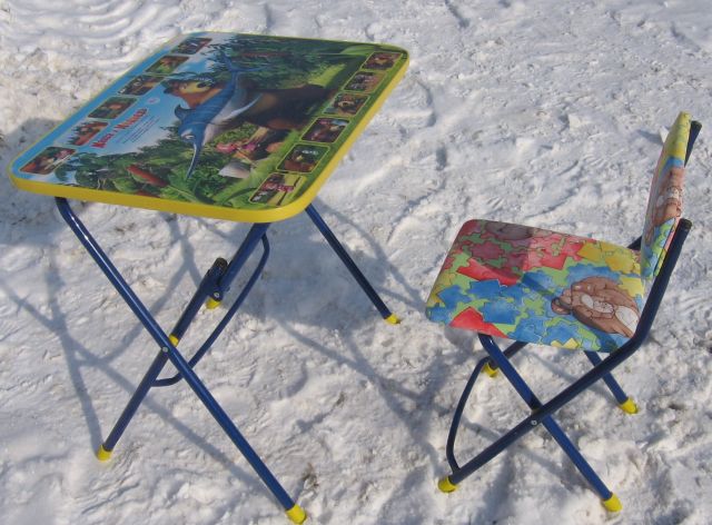 Детский столик и стульчик Умничка Маша и медведь. Ловись рыбка.