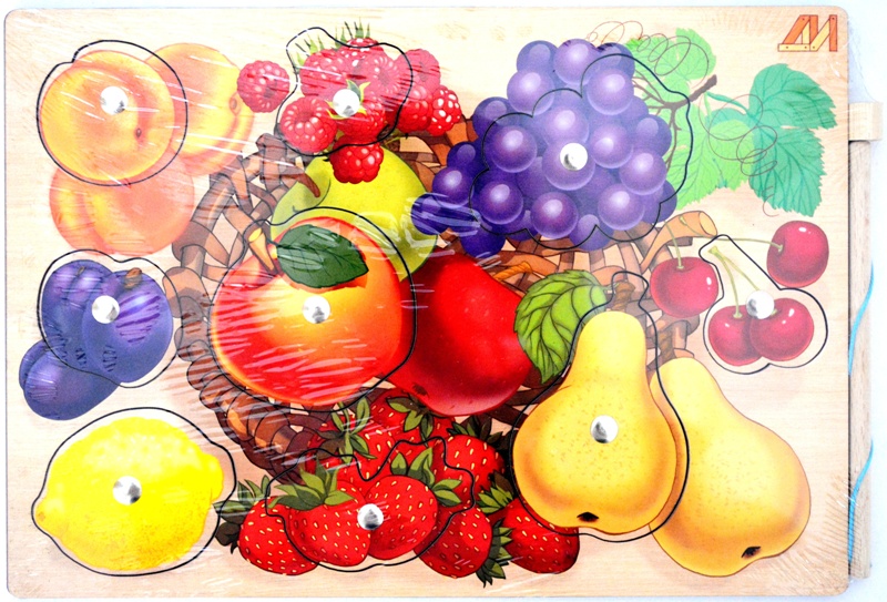 Детская рыбалка: деревянная игра на магнитах Фруктовая корзинка