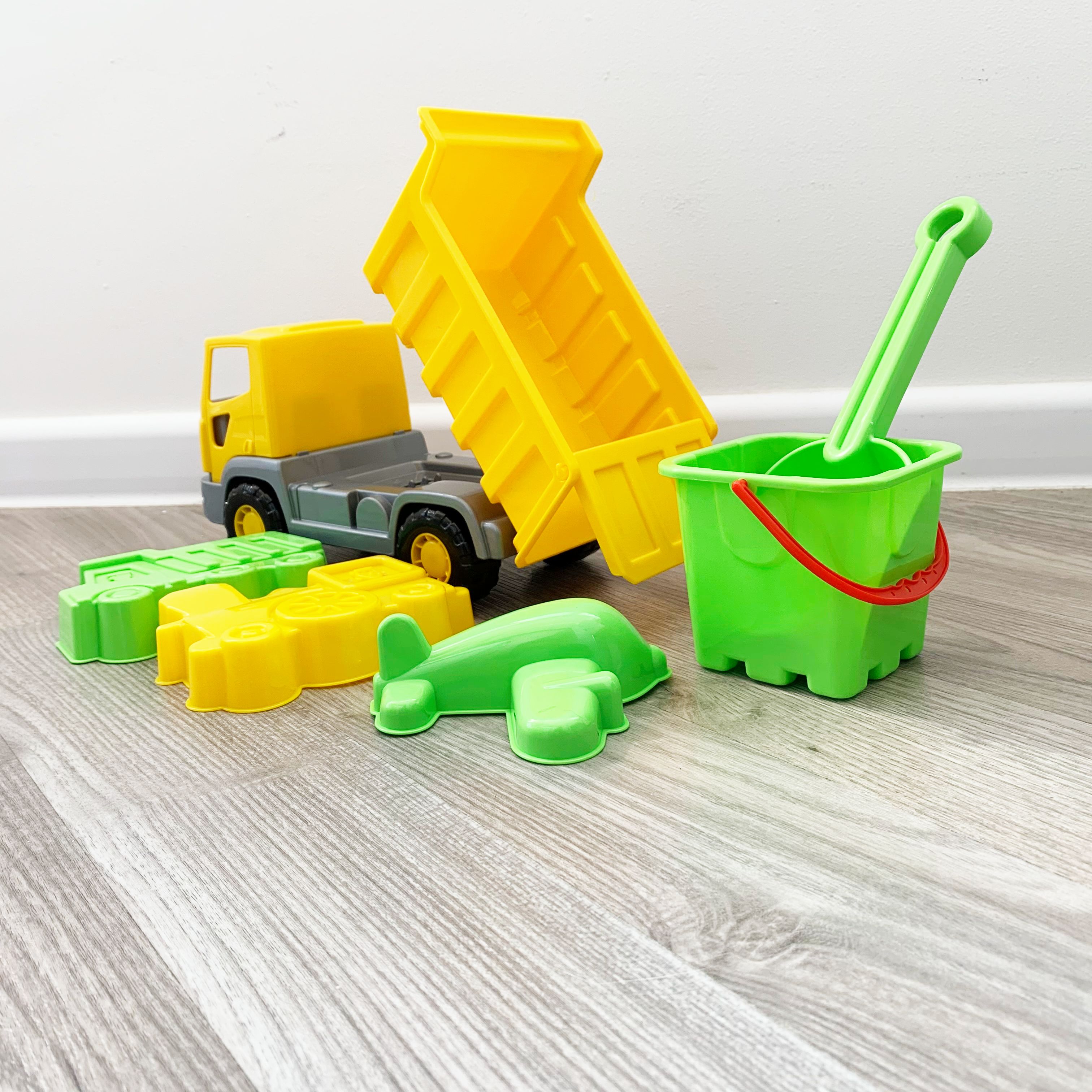 Набор для песочницы с самосвалом 26 см с закрытым бортом, 3-мя формочками, ведерком и совком