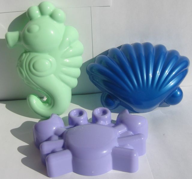 Формы для песка: краб, морской конек, ракушка