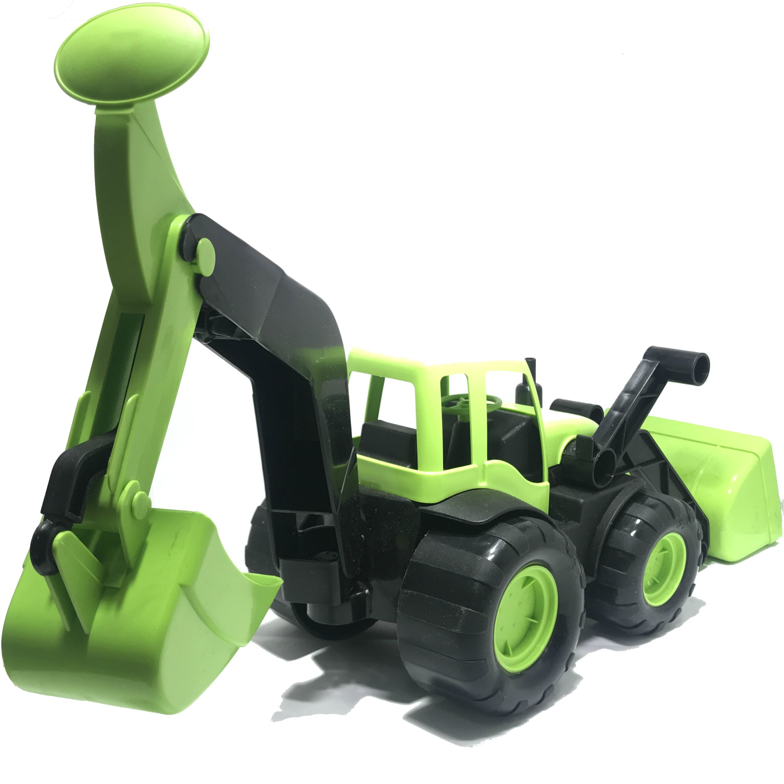 Игрушечный зелёный большой трактор