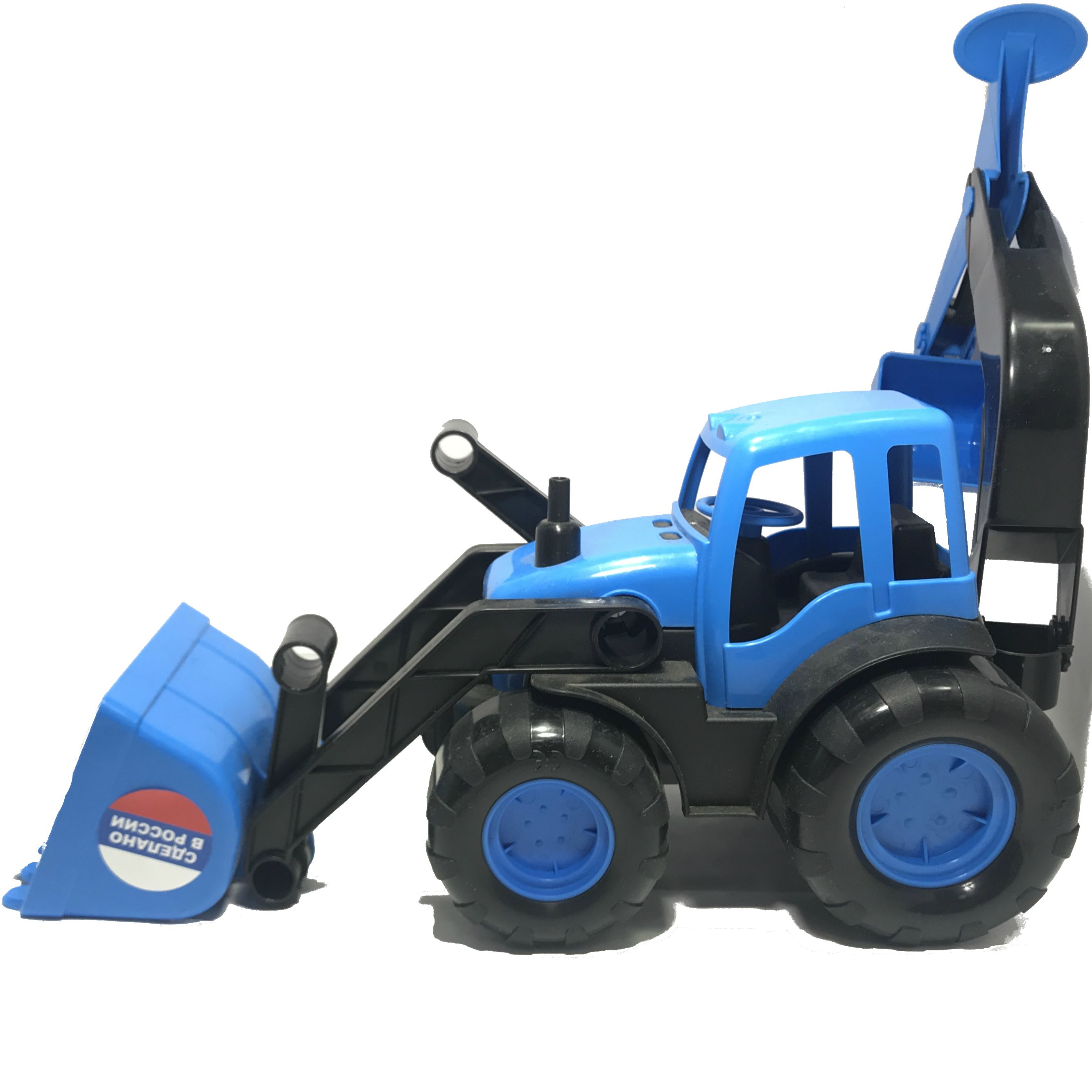 Игрушечный большой синий трактор