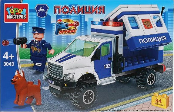 Конструктор "Город мастеров" Газон Next Полицейский патруль с собачкой 84 дет.