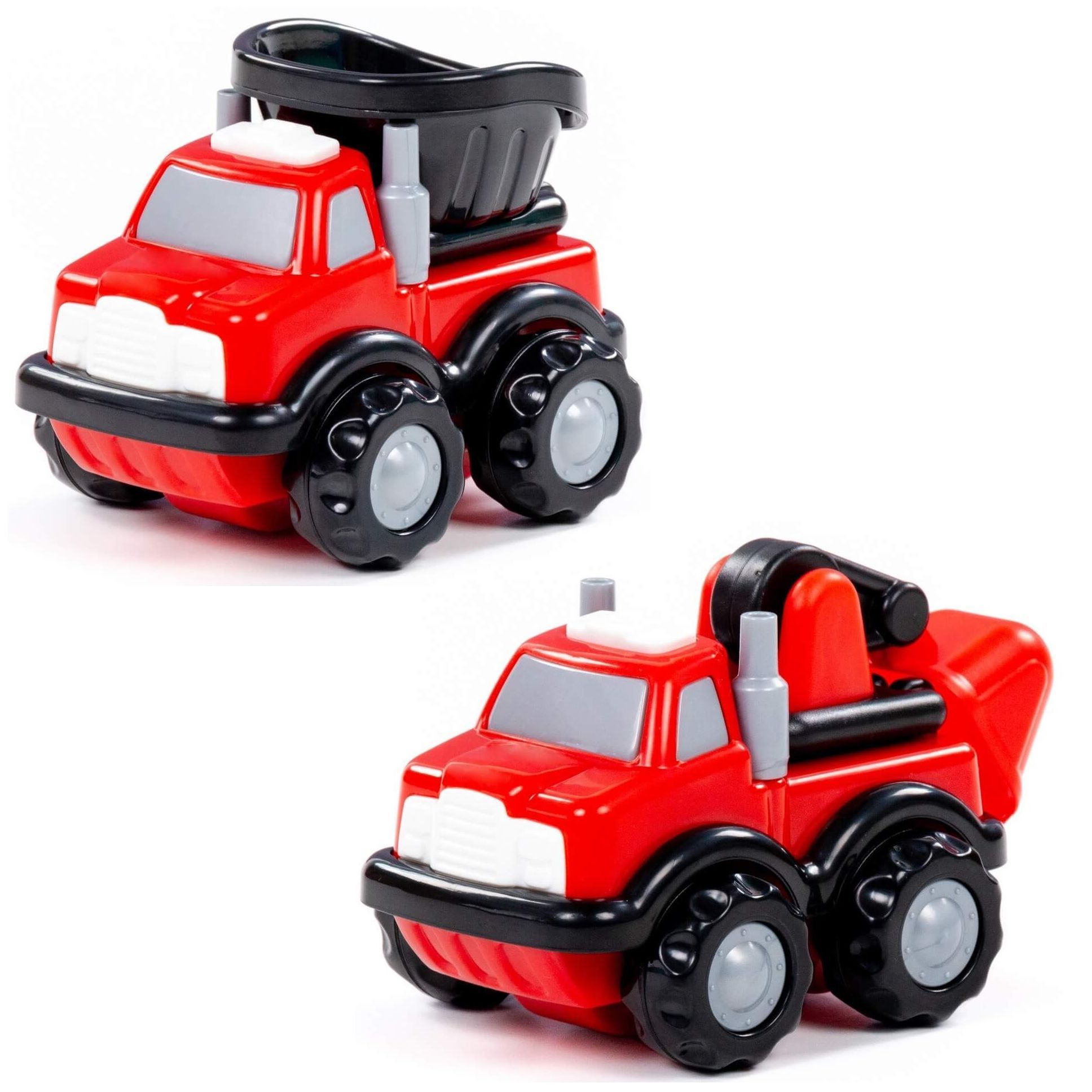 Набор 2-х инерционных машинок для песочницы для малышей самосвал и погрузчик-экскаватор  Томас Полесье.