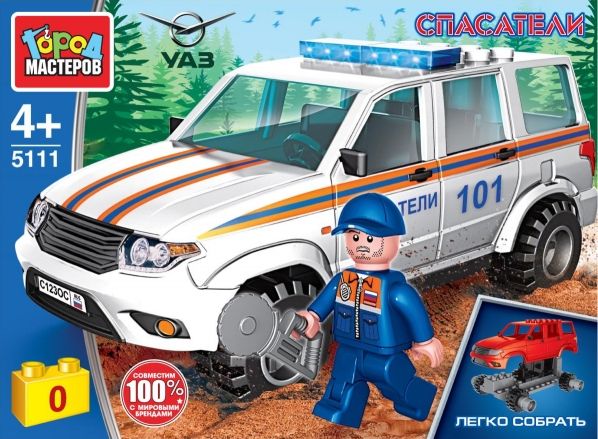 Конструктор "Город мастеров" UAZ Patriot Спасатели 45 дет.