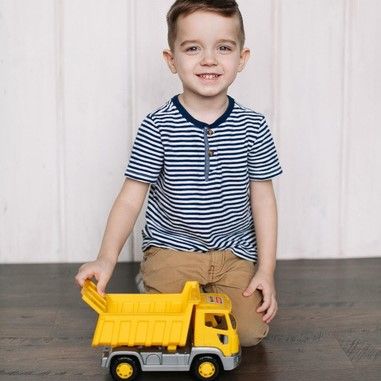 Набор для песочницы с самосвалом 26 см с закрытым бортом, 3-мя формочками, ведерком и совком