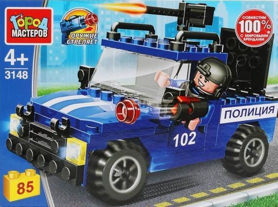 Конструктор "Город мастеров" полицейский пикап 85 дет.